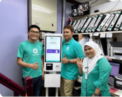Patient self check-in kiosk at Malaysian healthcare facility